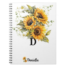 Personalized Modern Sunflower ノートブック