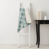 Personalized Modern Teal Nordic Damask シェルパブランケット (インサイチュ)