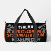 Personalized modern text beautiful orange black ダッフルバッグ (正面)