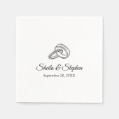 Personalized Modern Wedding Rings Cocktail スタンダードカクテルナプキン (正面)