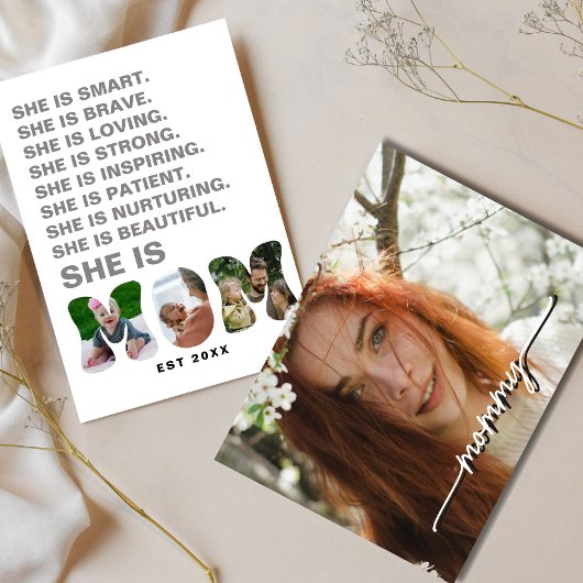 Personalized Mom cutout photo Affirmation new mom ポストカード