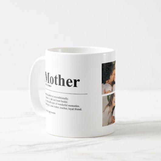 Personalized Mom Definition Photo Mug コーヒーマグカップ (正面左)