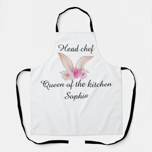 Personalized mom easter bunny headachef エプロン (正面)