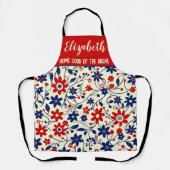 Personalized Mom Home Cook Brave Floral エプロン (正面)