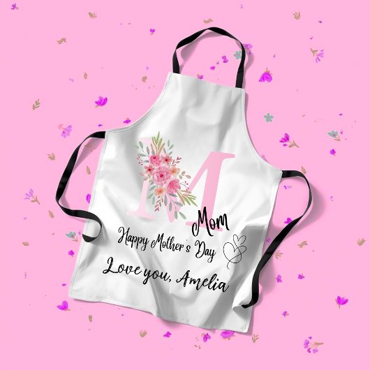 Personalized Mom Initial Apron エプロン