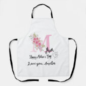 Personalized Mom Initial Apron エプロン (正面)