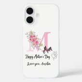 Personalized Mom Initial iPhone 16 Case Case-Mate iPhoneケース (裏面)