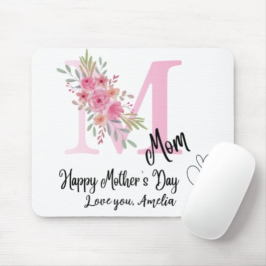 Personalized Mom Initial Mousepad マウスパッド (マウス)