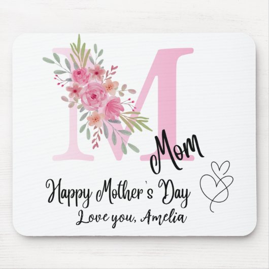 Personalized Mom Initial Mousepad マウスパッド (正面)