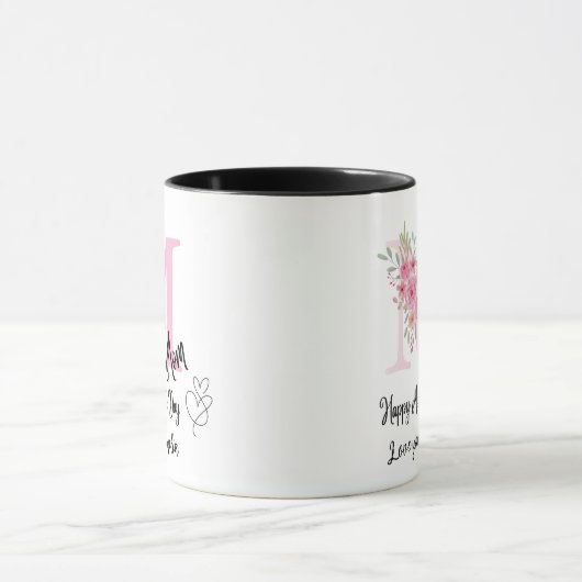 Personalized Mom Initial Mug マグカップ (中央)