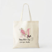 Personalized Mom Initial Tote Bag トートバッグ (正面)