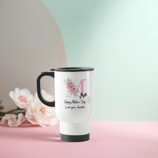 Personalized Mom Initial Travel Mug トラベルマグ