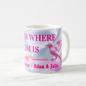 "Personalized 'Mom is Home' Floral Mug"2026 コーヒーマグカップ (正面右)