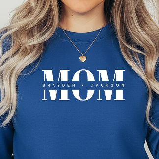 Personalized MOM Kids’ Names, Modern Chic Mom Gift スウェットシャツ