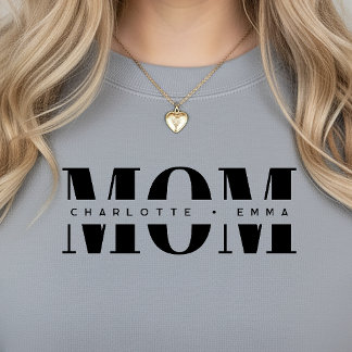Personalized MOM Kids’ Names, Modern Chic Mom Gift スウェットシャツ
