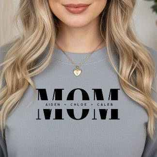 Personalized MOM Kids’ Names, Modern Chic Mom Gift スウェットシャツ