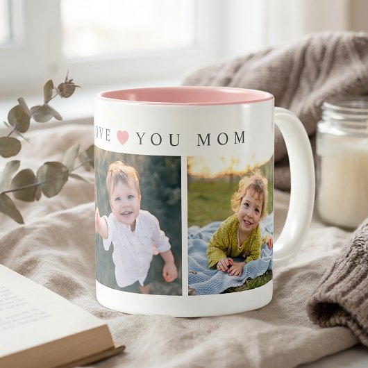 Personalized Mom Love You ツートーンマグカップ