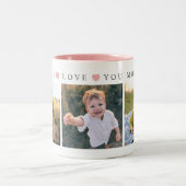 Personalized Mom Love You ツートーンマグカップ (中央)