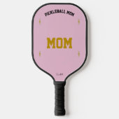 Personalized Mom Name Elegant Sports Pink Design ピックルボールラケット (正面)