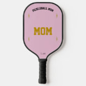 Personalized Mom Name Elegant Sports Pink Design ピックルボールラケット (裏面)