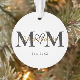 Personalized Mom Name Est Year Christmas Ornament オーナメント