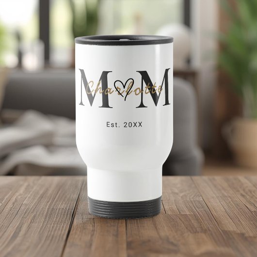 Personalized Mom Name Est Year Travel Mug トラベルマグ