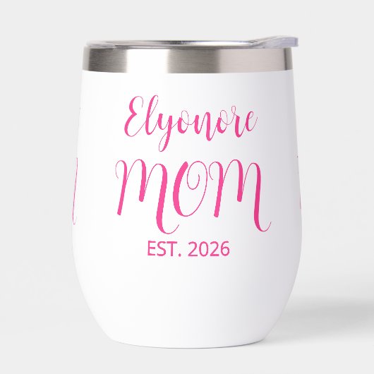 Personalized Mom Name Established Pink Script  (左面)