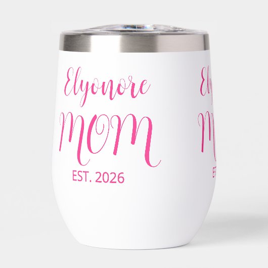 Personalized Mom Name Established Pink Script  (正面)