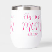 Personalized Mom Name Established Pink Script  (背面)