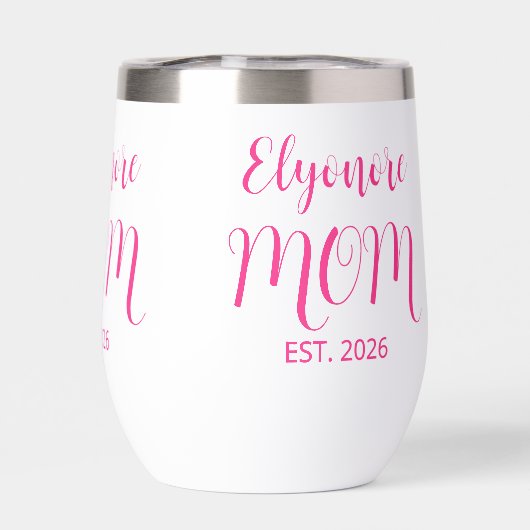 Personalized Mom Name Established Pink Script  (背面)