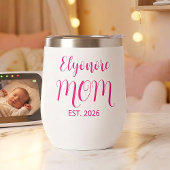 Personalized Mom Name Established Pink Script 