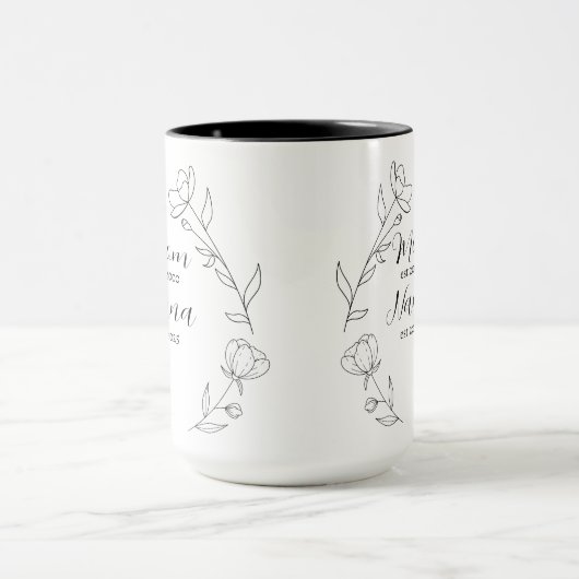 Personalized Mom Nana est year wildflower Mug マグカップ (中央)