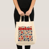 Personalized Mom Patriotic Wildflower Market トートバッグ (正面(商品))