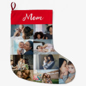 Personalized Mom Photo Collage Christmas Stocking  ラージクリスマスストッキング (正面)
