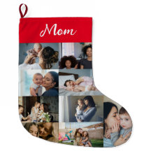 Personalized Mom Photo Collage Christmas Stocking 
