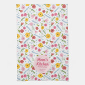 Personalized Mom’s Kitchen Floral Family Name キッチンタオル (縦)