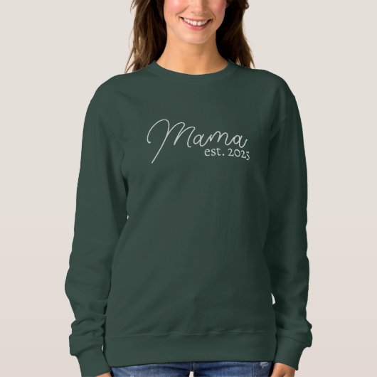 Personalized Mom Shirt, Mom est. 2025 スウェットシャツ (正面)