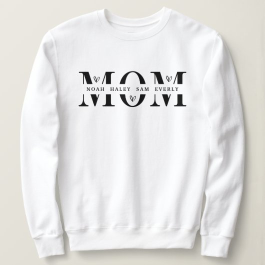 Personalized Mom Sweatshirt With Kids Names Gift スウェットシャツ (デザイン正面)