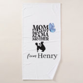 Personalized Mom Typography Bath Towel バスタオル (バスタオル)