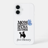 Personalized Mom Typography iPhone 16 Case 16ケース (裏面)