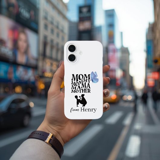 Personalized Mom Typography iPhone 16 Case 16ケース