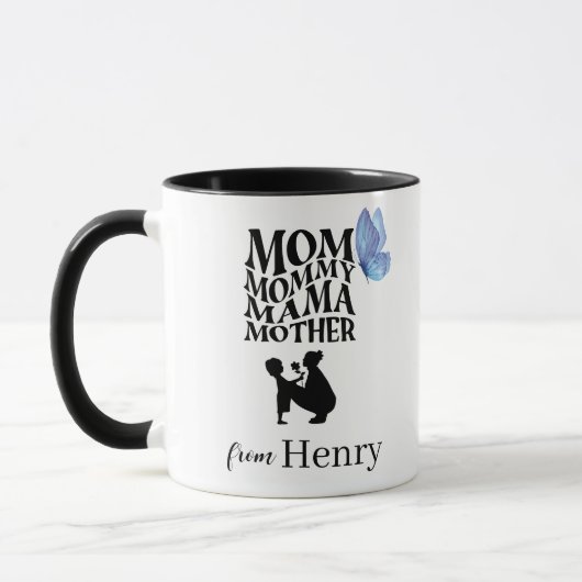Personalized Mom Typography Mug マグカップ (左)