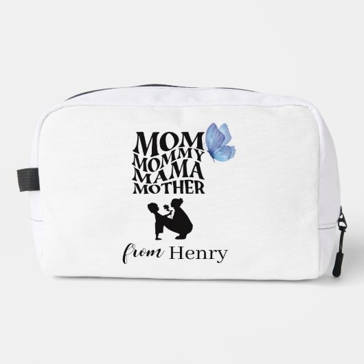 Personalized Mom Typography Toiletry Bag ドップキット (正面)