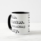 Personalized Mom Warrior Multitasking Daily Black  マグカップ (正面左)