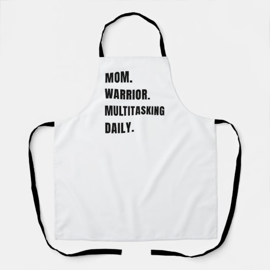 Personalized Mom Warrior Multitasking Daily Gifts エプロン (正面)