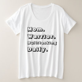 Personalized Mom Warrior Multitasking Daily White  プラスサイズTシャツ