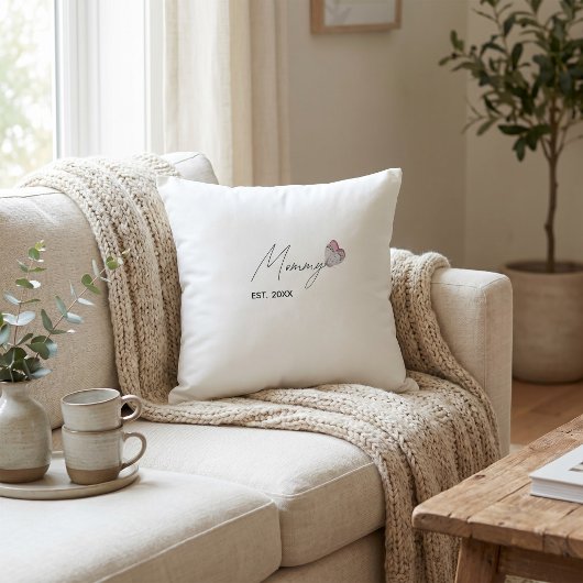 Personalized Mommy EST. Year Throw gift For MOM  クッション