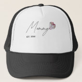 Personalized Mommy EST. Year Trucker Hat for MOM キャップ (正面)
