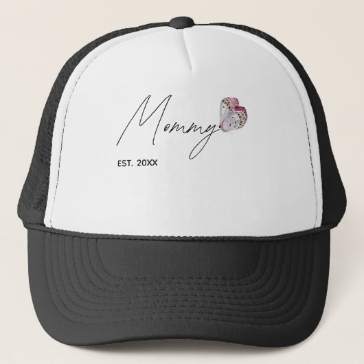 Personalized Mommy EST. Year Trucker Hat for MOM キャップ (正面)
