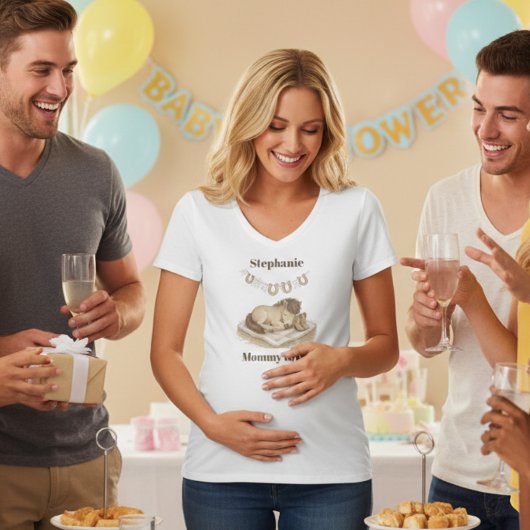 Personalized Mommy to Be T-Shirt – Foal Design Tシャツ